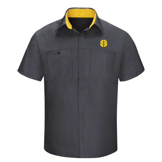 Red Kap - Performance Plus Short Sleeve Shirt with Oilblok Technology - Charcoal/Yellow