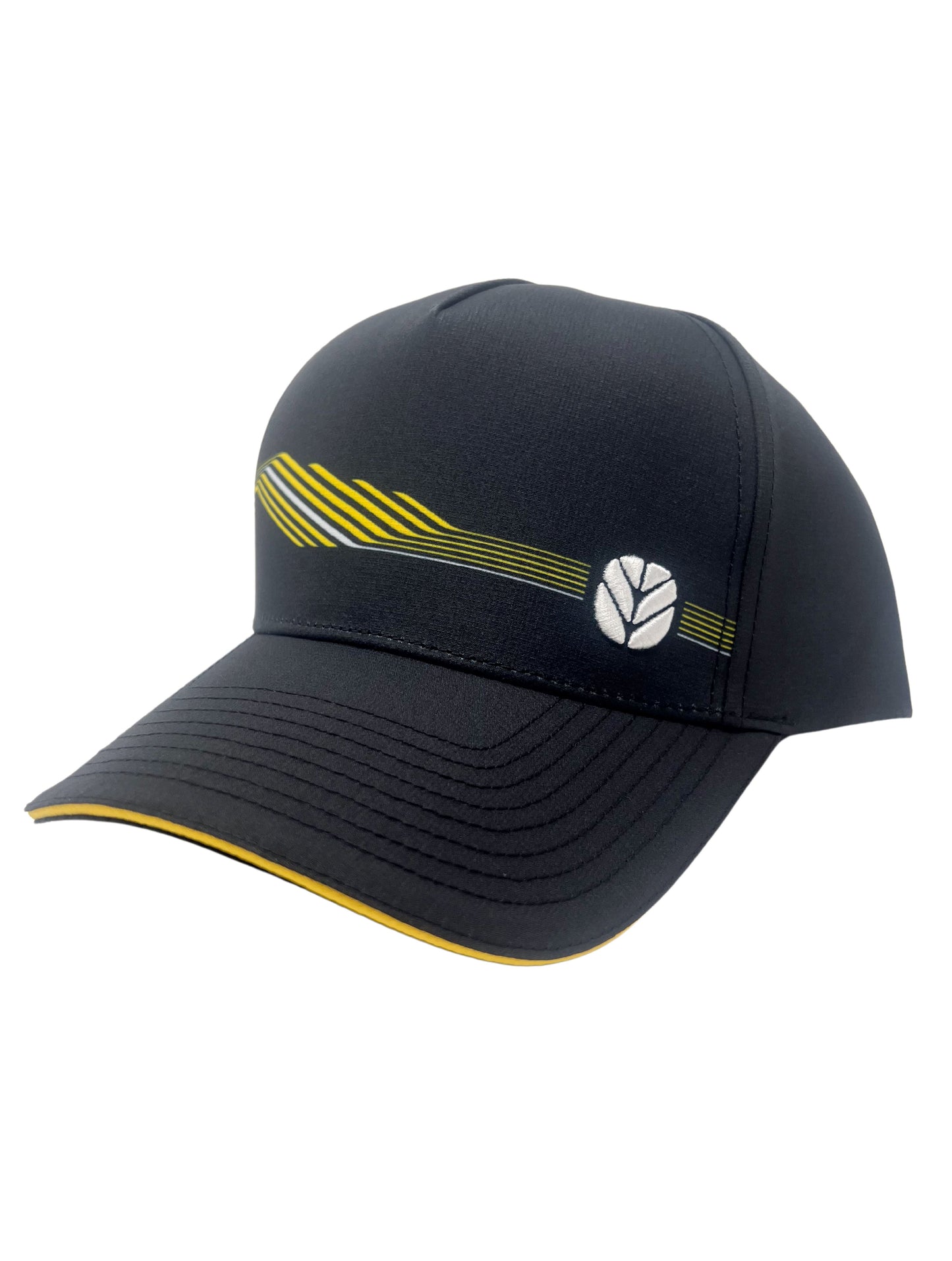 5 Panel Structured Cap, Custom Design Yellow Wave