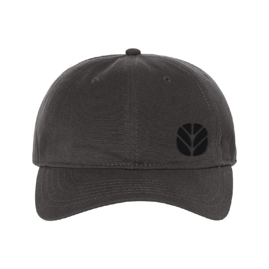 Moorland Waxed Canvas Cap (Leaf Embroidery) - Charcoal